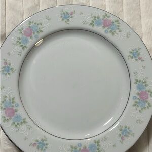 Vintage china garden dinner plate set of 6